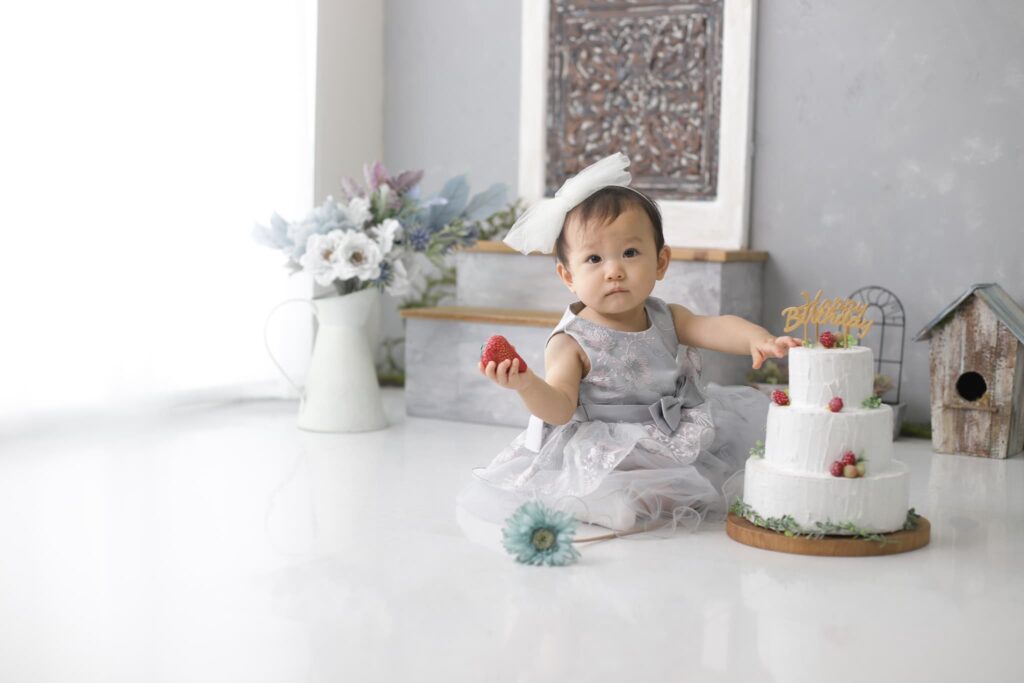 バースデーフォト・お誕生日写真_奈良市・大和郡山市・生駒市
_フォトスタジオワタナベ(渡辺写真館)_スマッシュケーキ